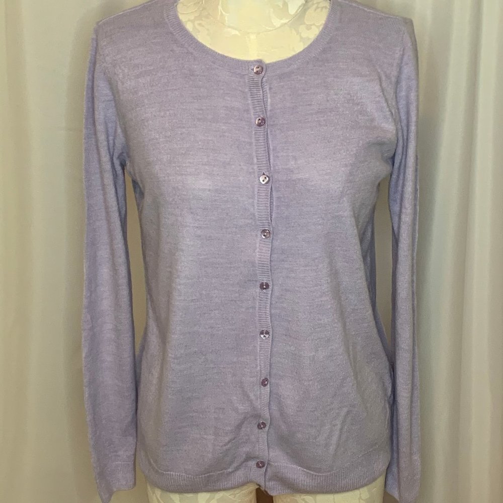 LOVE KNITWEAR Women's Sz12 Light Blue Cardigan